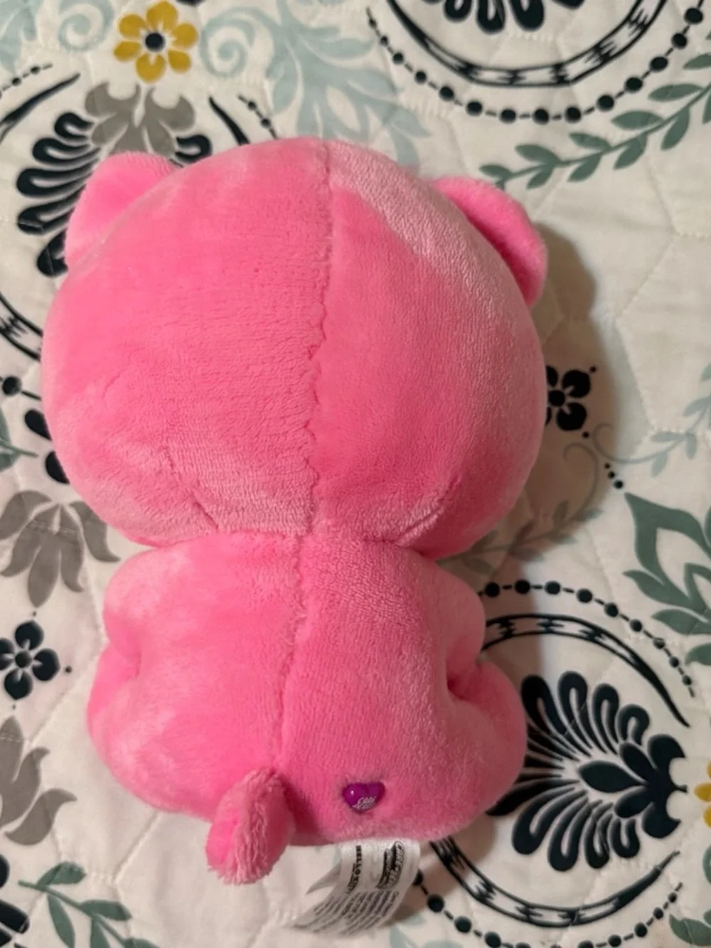 Care Bears x Hello Kitty Pink Bear Plush with Rainbow Belly and Red Bow